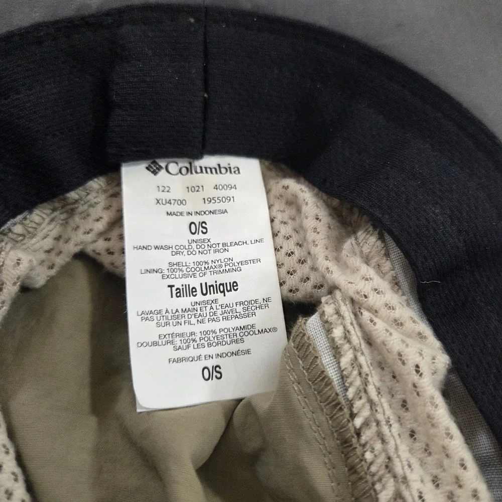 Columbia Bora Bora Booney Sun Hat Fossil Green Khaki Mesh Vent UPF 50 Unisex O/S
